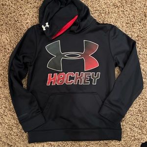 Bundle.  UA Youth Medium Hockey Sweatahirt and T Shirt.  Black/Red